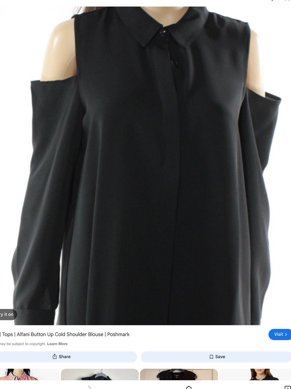 20W Alfani black long sleeve blouse with cold shoulder